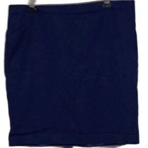 Liz Claiborne navy cotton pencil skirt fully lined Size 18 GUC